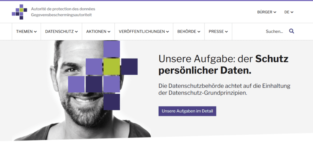 a web page with a man's face on it